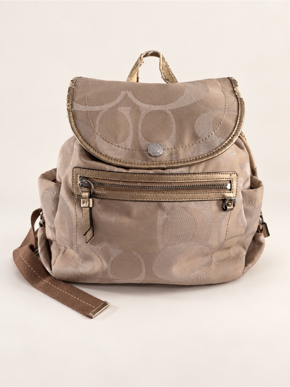 Coach Signature Canvas Drawstring Mini Backpack